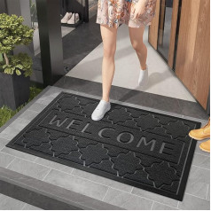 Color G Welcome Doormat Outdoor, 60 x 90 cm, melns, pelēks ārdurvju paklājs, mazgājams netīrumu ķērājs, ārdurvju paklājs ieejai, gaitenim, dārzam, izturīgs pret laikapstākļiem