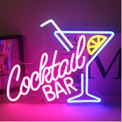 Horseneon kokteiļi Bar Neon Sign, LED Neon Bar Sign, kokteiļu Neon Sign uz sienas, Blue Pink Neon Light for Pub Home Beer Bar Club Man Cave Restaurant Shop Sign Cocktails Decor