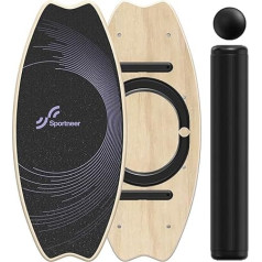 Баланс-борд деревянный, Sportneer Indoor Board Skateboard, Indoor Surfboard, Trickboard и Balance Board для детей и взрослых