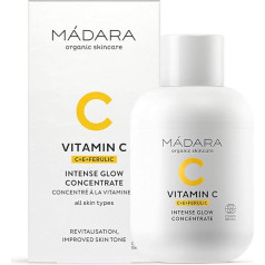 MÁDARA Organic Skincare, C vitamīna intensīva mirdzuma koncentrāts, 30 ml, mirdzumu uzlabojošs, izgaismojošs, dermatoloģiski testēts, vegānisks, Ecocert sertificēts, pārstrādājams iepakojums