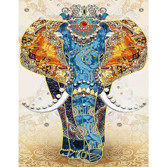 Kvadrātveida urbis Dimaond Glezniecība Kvadrātveida akmeņi 40 x 50 cm Diamond Painting Elephant Krāsains DIY 5D Diamond Painting komplekti Pieaugušo gleznošana pēc skaitļiem Elephant Puzzle Craft Buddy Crystal Art