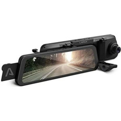 LAMAX S9 Dash Cam Dual Pilna ekrāna atpakaļskata spogulis ar Full HD aizmugures kameru Wi-Fi lietotne 9,66 collu IPS displejs Augstas kvalitātes nakts ierakstīšana Radaru noteikšana GPS LDWS FCWS balss vadība