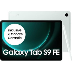 Samsung Galaxy Tab S9 FE Android planšetdators, 128 GB atmiņa, ar pildspalvu (S Pen), ilgs akumulatora darbības laiks, bez Simlock, bez līguma, Wi-Fi, piparmētra