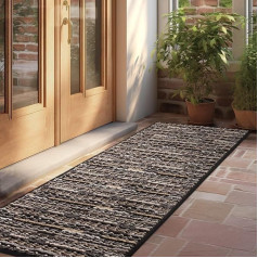 Biscpro Doormat Dirt Trapper Mat iekštelpu neslīdošs mazgājams durvju paklājs paklājs grīdas paklājs ieejas zonai, priekšdurvīm, terasei, gaitenim, dārzam, verandai, 55 x 150 cm