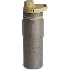 GRAYL Titanium UltraPress 500 ml Desert Tan Water Filter Bottle for Hiking, Camping, Survival, Travel