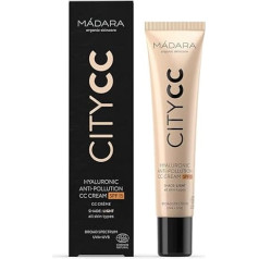 MÁDARA Organic Skincare | City CC Anti-Pollution CC Creme LSF 15 LIGHT BEIGE - 40 ml, mit Hyaluronsäure und mineralischem UVA/UVB-Sonnenschutz, natürlicher Farbausgleich, COSMOS Natural zertifiziert