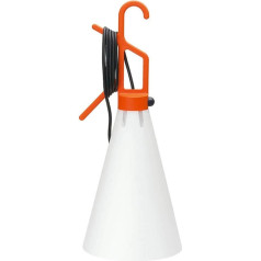 Flos Mayday Mehrzweckleuchte im Design von K. Grcic, Tragbare Lampe mit Kegelförmigem Schirm, Griff mit Schalter und Kabel 4850 mm, 220-250 V, 60 W, 220 x 530 mm, Farbe Orange [Energieklasse A+]