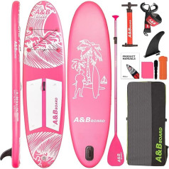 Aufblasbares Stand Up Paddling Board Boards Fã¼r Stand-up Paddling 320x81x15cm, Aufblasbare Paddle Boards Tragfähigkeit 130KG,Rutschfestes SUP Board Set， inkl. Rucksack, Paddel, Pumpe, Leash, Finne