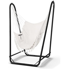 Hanging Chair with Frame, Maximum Load 160 kg, Robust Hanging Swing with Stand for Indoor and Outdoor Use, Sturdy, Hanging Chair Outdoor with Frame