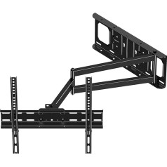 FORGING MOUNT TV sienas stiprinājums ar garu šarnīrveida roku 650 mm 26-60 collu plakaniem un izliektiem televizoriem, pagriežams TV kronšteins ar slīpo leņķi, sienas stiprinājums TV līdz 35 kg, maks. VESA 400 x 400 mm