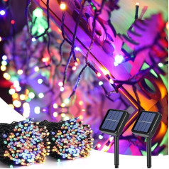 BrizLabs Solar Christmas Tree Fairy Lights, 22 m 200 LED Solar Fairy Lights, Outdoor 8 Modes, Garden Solar Lights, Waterproof for Christmas, Outdoor, Balcony, Patio, Home, Gate, Wedding Party,