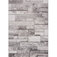 paklājs pilsēta Dzīvojamā istaba Paklājs Stone Look 140 x 200 cm Pelēks raibs moderns paklājs ar īsu kaudzi