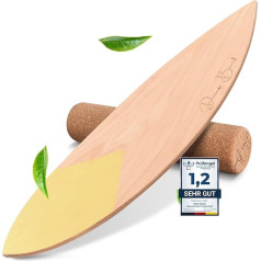 DANS BOARD® - Project Red Next Gen balansēšanas dēlis ar Rocker profilu un Gun formu neierobežotām triku iespējām - Surf balansēšanas dēlis (100% koks) - ideāli piemērots lietošanai iekštelpās un ārā | Feel it