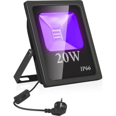 Eleganted 20 W LED UV melnā gaisma Violeta COB LED UV 395 nm prožektors IP66 ūdensizturīga melnā gaismas lampa Fluorescence Blacklight, UV starmešu gaisma bāriem, neona krāsām, ballīšu dekorēšanai