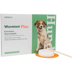 vetevo Dog Plus tārpu tests, ietver Giardia, tapeworms, plaušu tārpi suņiem, precīzs tārpu tests suņiem, pateicoties PCR, rezultāts 24 stundu laikā, visiem suņiem