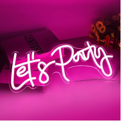 Appneon Let's Party Neon Zeichen Rosa Brief Led Neon Licht für Wanddekoration USB Powered Party Neon Licht Party Schlafzimmer Bar Dekor Geburtstagsfeier Kunst Dekorative Hochzeit