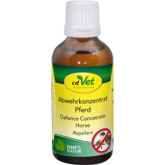 cdVet Naturprodukte Abwehrkonzentrat Pferd 50 ml - Schutz vor Zecken&Milben - rein pflanzlich - Langzeitschutz - einfache Handhabung - auf Geraniol- und Teebaumölbasis - ätherische Öle -, 15