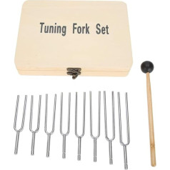 Brrnoo Tuning Fork Set, Tuning Fork Instruments Steel ar āmuru mūzikas istabai un veselības klubam