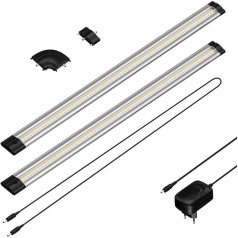 Parlat LED Unterbau-Leuchte SIRIS, flach, 50cm, 100cm Kabel, 531lm, warm-weiß, 2er Set