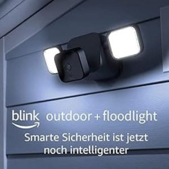 Blink Outdoor + prožektors - kabellose, batteriebetriebene Flutlicht-Halterung und smarte HD-Überwachungskamera, 700 Lumen, Bewegungserfassung, Einrichtung in wenigen Minuten - 1 Kamera-Set