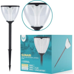 Sunari FLS-98 Saules gaismas LED kolonna Modernā dārza gaismas Saules lampa āra lietošanai LED gaisma Saules ceļa gaisma Dekoratīvā dārza gaismas lampa ar krēslas sensoru ar zemes smaili 2200 mAh ar PIR