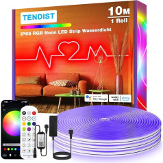 TENDIST 10M RGB IP68 neona LED sveces, WiFi Wasserdicht DIY Flexible Neon LED Strip Alexa Kompatibel, 24V Music Sync Silikon Neon Lampe für Patio, Party, Schlafzimmer