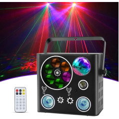 Disco Light Party Light, RGBW 5-in-1 LED skatuves gaisma DMX512 prožektors ar tālvadības pulti, mūzikas kontrolēta disko gaisma, ballīšu gaisma, automašīnas/skaņas vadības modelis DJ, dzimšanas dienai, Helovīnam, Ziemassvētkiem,