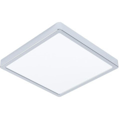 EGLO Fueva 5 LED griestu gaisma, diametrs 28,5 cm, 1 spuldzes gaisma, vannas istabas griestu gaisma, izgatavota no tērauda un plastmasas, hroma krāsā, balta, LED gaisma, silta, uzstādāma uz virsmas