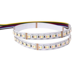 LED TRADING 5 m augstas kvalitātes LED lentes ar 96 LED uz metru 5-in-1 mikroshēma RGB+CCT WRGBWW (2500 K līdz 6500 K) RGB, WW un CW LED 24 V 32,6 W/m