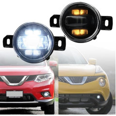 NSLUMO LED miglas lukturis DRL dienas gaitas gaisma Ni.ssan Qashqai J10 Juke X-Trail Micra priekšējā bampera miglas luktura atstarotāji indikators DLR gaitas gaisma 2 gabali caurspīdīga lēca