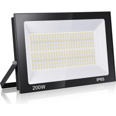 Royana 200 W LED āra prožektors, 20000 LM, īpaši spilgts LED prožektors, 3000 K silti balts LED prožektors, IP65 ūdensizturīgs LED prožektors, āra prožektors sporta laukumam, garāžai, dārzam,