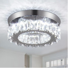 CXGLEAMING Modernā lustra Kristāla griestu gaisma LED griestu gaisma Flush-Mounted Small Pendant Light Apaļa piekaramā lampa dzīvojamai istabai Guļamistabas gaitenis (3 maināmas krāsas)