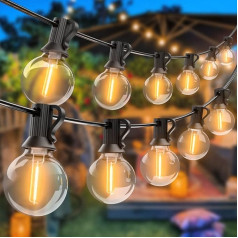 Woolmug Pasaku Lights Āra Gaismas Spuldzes, Pack of 2 23 m āra pasaku gaismas G40 30 + 3 LED spuldzes Ūdensizturīgs LED pasaku gaismas Dārza Retro Pasaku Gaismas dekori iekštelpu Ziemassvētku kāzu pusei Silts