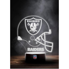 Lielisks zīmols Las Vegas Raiders NFL LED lampas gaismas logo ķiveres maiņas režīms ar 6 dažādām krāsām