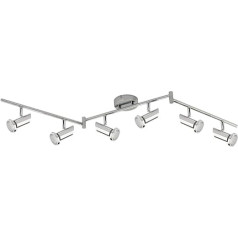 Trango 6-flammig LED Deckenleuchte 2000-068-5W inkl. 6x 5 W GU10 LED Leuchtmittel 3000K silts 3000K siltums I Deckenspots I Spots I Deckenstrahler mit Gelenken