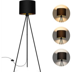 BBHome Grīdas lampa LED ar 3 krāsu temperatūrām, ar E27 spuldzi, modernā stāvlampa ar metāla statīvu statīvu, stāvlampa viesistabai, guļamistabai, kabinetam, birojam