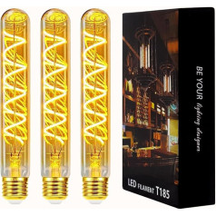 Edisona Vintage spuldze E27, E27 LED Vintage Dimmable 4W LED Tube 185 mm garumā, Retro LED lampa Warm White LED Flute Tube Light Bulb E27 Vintage Ideāli piemērots sienas lampas, Steampunk lampas, grīdas lampas,