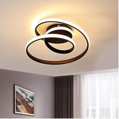 Goeco LED griestu lampa 36 W, moderna apaļa griestu lampa LED melna, 3000 K siltā gaisma LED lampas griestu apgaismojums viesistabai, guļamistabai, ēdamistabai, priekšnamam, diametrs 30 cm