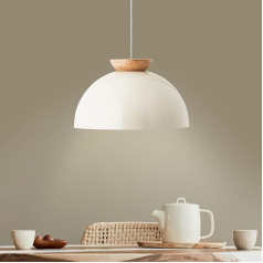 Lightbox Dimmable Mushroom Pendant Light - Augstumu regulējams koka piekaramais apgaismojums ar saīsināmu kabeli - Maks. 1,75 m augstums un 35 cm diametrs - E27 ligzda maks. 40 W Metāls / koks no gaiša koka