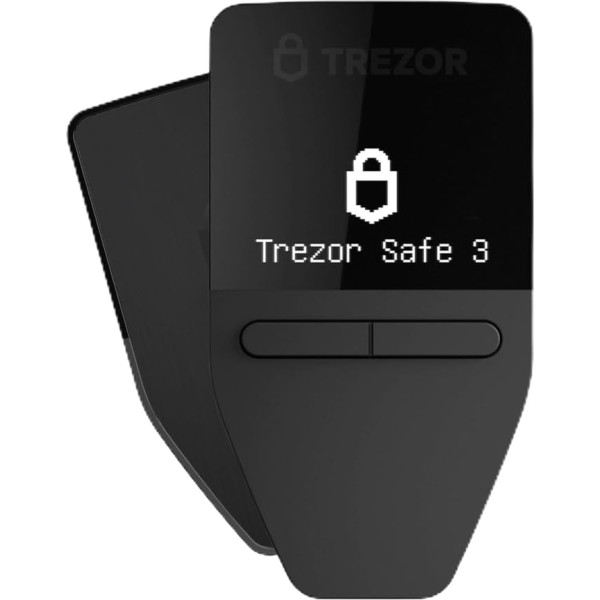 Trezor Safe 3 - Passphrase & Secure Elements Protected Crypto Hardware Wallet - Buy, Store, Manage Digital Assets Easily and Securely (Cosmic Black)