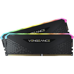 Corsair Vengeance RGB RS 64GB (2 x 32GB) DDR4 3600MHz C18 atmiņa (dinamiskais RGB apgaismojums, Intel un AMD 400/500 sērijas saderība), melna