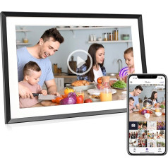 Moman WF102 Digitaler Bilderrahmen mit IPS-Touchscreen, 16 GB, automātiska apstrāde, Teilen Sie Fotos und Videos mit der App, Familie und Freunde