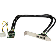 StarTech. com 3 port 2b 1 a 1394 Mini PCI Express FireWire kartes adapteris - Firewire adapteris - PCI Express Mini karte - Firewire 800 - 2 porti + 1 x FireWire (MPEX1394B3)