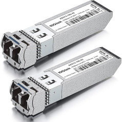 [Pack of 2] 10GBase-LR Lite SFP+ infrasarkano staru raiduztvērējs, 10G 1310nm SMF, līdz 1,4 km, saderīgs ar Cisco SFP-10G-LRM2, Fortinet, Meraki, Ubiquiti UniFi, Netgear AXM764, D-Link, TP-Link, Broadcom un citiem adapteriem.