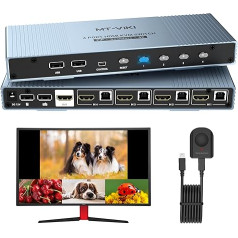 MT-VIKI 4K HDMI KVM Multiviewer 4x1 mit PIP POP 4K@30Hz Seamless Switching unterstützt Tastatur Hotkey-Umschaltung