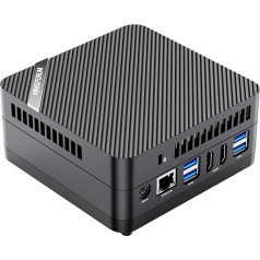 Mini dators MINIS FORUM UM690S, 64 GB RAM, 1 TB SSD, ar AMD Ryzen 9 6900HX un AMD Radeon 680M, 2 x HDMI pieslēgvietas, 1 x USB 4 pieslēgvieta, 1 x C tipa USB, 4 x A tipa USB 3.2, Wifi6, Bluetooth5.2, ar VESA stiprinājumu