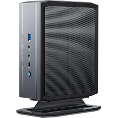 MINIS FORUM NAD9 Mini dators 32 GB RAM 1 TB SSD, ar Intel Core i9-12900H, 14 kodolu, 20 pavedieni, 2 x HDMI pieslēgvietas un 2 x USB C pieslēgvieta (4K 60 Hz), 1 x C tipa USB, 5 x A tipa USB, 2,5 G RJ45 LAN, ar apakšējo daļu