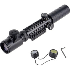 FOCUHUNTER Tactical Rifle Scope 3-9x32EG Red and Green Look with 20 mm Tri-Picatinny Rails