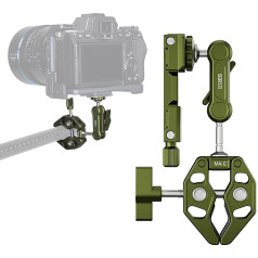 SIRUI Alien sērijas maģiskā roka ar Super Clamp Crab, krabju formas skava statīva kamerai ar 1/4 collu 3/8 collu 16 caurumiem GoPro kameras LED video gaismas locītavas rokas monitoram, zaļa (MA-G)