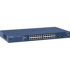 NETGEAR GS724T 24 portu Gigabit Ethernet LAN slēdzis Smart (pārvaldāms tīkla slēdzis ar 2x 1G SFP, darbvirsmas vai 19 nodalījumu statīvs, ProSAFE mūža garantija)